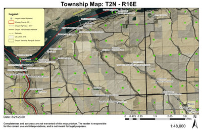 Biggs Junction T2N R16E Township Map Preview 1