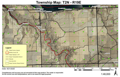 Swanson Canyon T2N R19E Township Map Preview 1