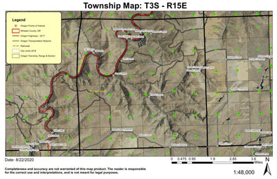 French Canyon T3S R15E Township Map Preview 1