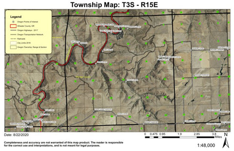 French Canyon T3S R15E Township Map Preview 1