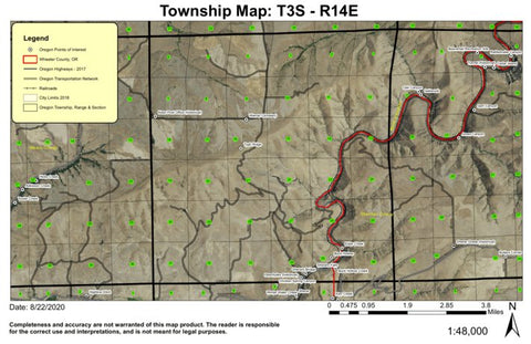Sherars Falls T3S R14E Township Map Preview 1
