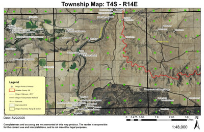 Maupin T4S R14E Township Map Preview 1