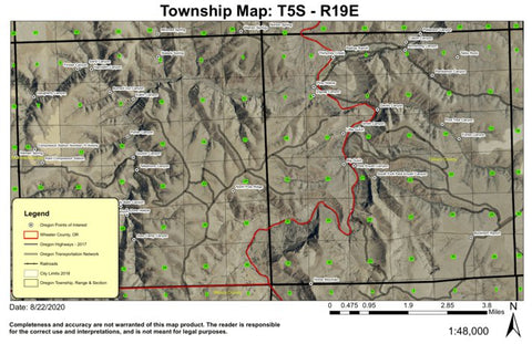 Table Rock T5S R19E Township Map Preview 1