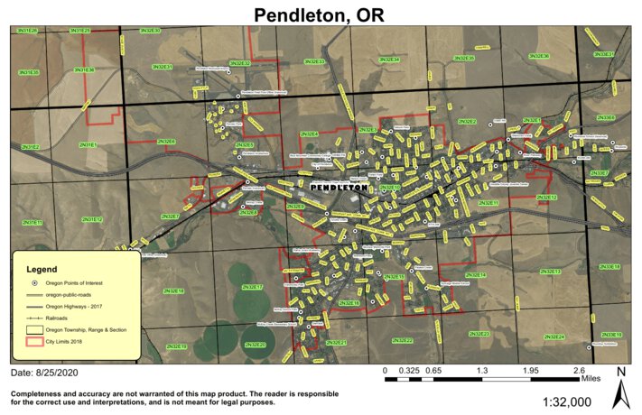 Pendleton Range Map Pendleton, OR Map by Super See Services | Avenza Maps
