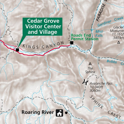 Kings Canyon National Park - Sequoia National Park - NPS Map - Hike California Preview 2