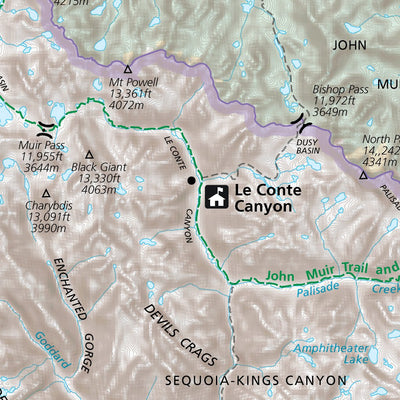 Kings Canyon National Park - Sequoia National Park - NPS Map - Hike California Preview 3