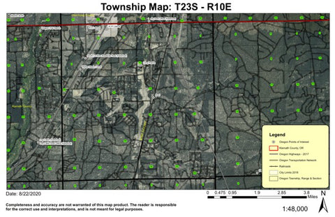 Walker Basin Canal T23S R10E Township Map Preview 1