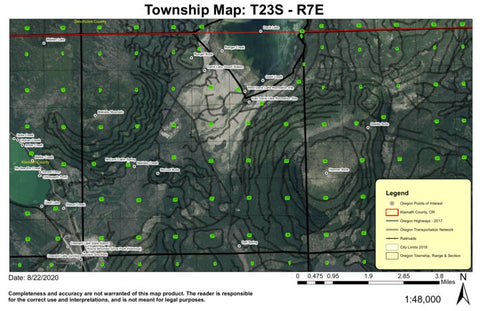 Davis Lake T23S R7E Township Map Preview 1