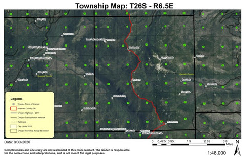 Cappy Mountain T26S R6.5E Township Map Preview 1