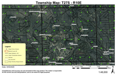 Tea Table Mountain T27S R10E Township Map Preview 1