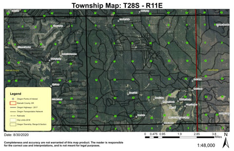 Bear Butte T28S R11E Township Map Preview 1