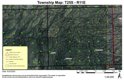 Starns Mountain T25S R11E Township Map Preview 1