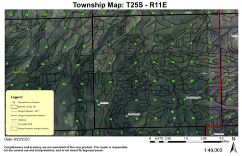 Starns Mountain T25S R11E Township Map Preview 1