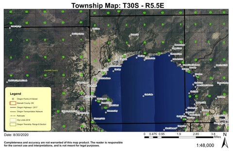 Crater Lake T30S R5.5E Township Map Preview 1
