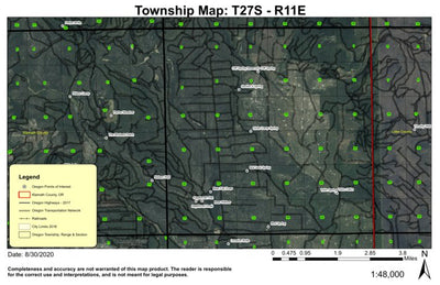 Tobin Spring T27S R11E Township Map Preview 1