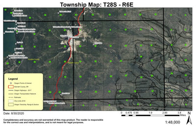 Mount Thielsen T28S R6E Township Map Preview 1