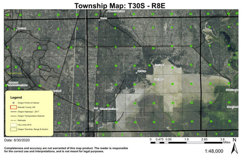 Lenz T30S R8E Township Map Preview 1