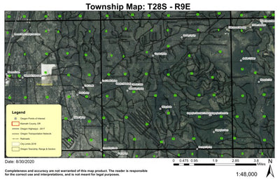 Sugarpine Mountain T28S R9E Township Map Preview 1