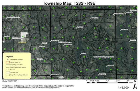 Sugarpine Mountain T28S R9E Township Map Preview 1