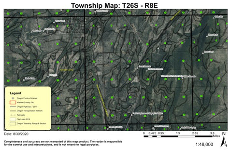 Walker Mountain T26S R8E Township Map Preview 1