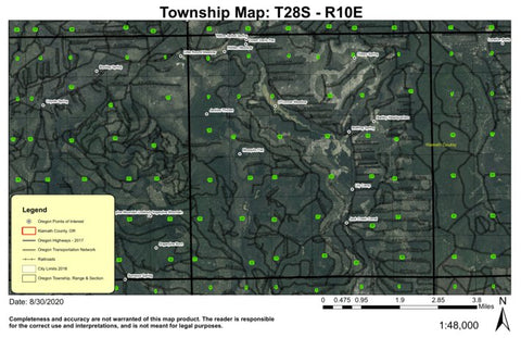 Jackies Thickett T28S R10E Township Map Preview 1