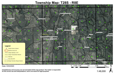 Beaver Marsh T28S R8E Township Map Preview 1