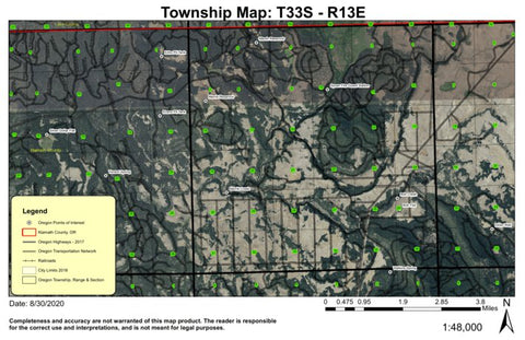 Sycan T33S R13E Township Map Preview 1