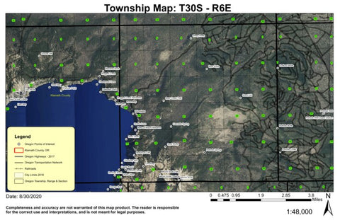 Crater Lake T30S R6E Township Map Preview 1