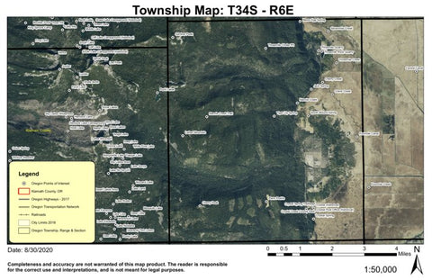 Lather Mountain T34S R6E Township Map Preview 1