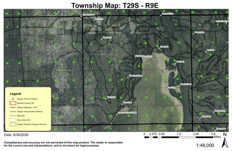 Three Creek T29S R9E Township Map Preview 1