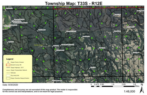 Silver Dollar Flat T33S R12E Township Map Preview 1