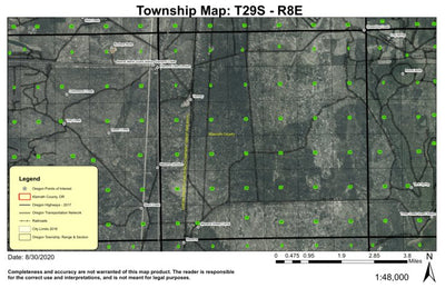 Mazama Junction T29S R8E Township Map Preview 1