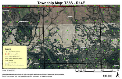 Sycan Flat T33S R14E Township Map Preview 1