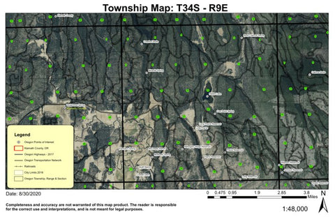 Hawks Lake T34S R9E Township Map Preview 1