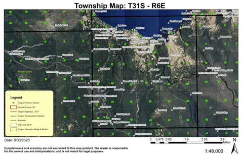 Crater Lake T31S R6E Township Map Preview 1