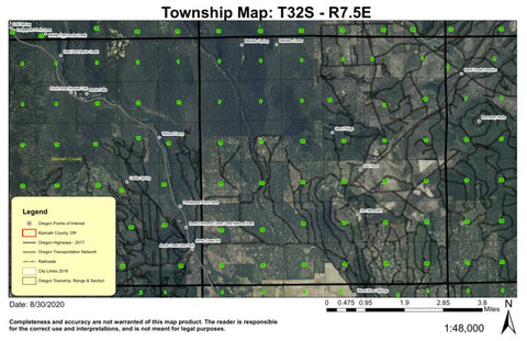 Sun Mountain T32S R7.5E Township Map Preview 1