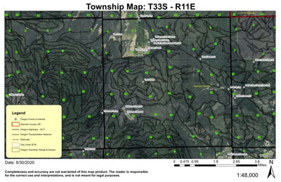 Taylor Butte T33S R11E Township Map Preview 1