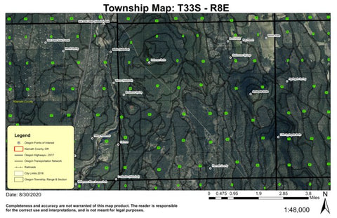 Applegate Butte T33S R8E Township Map Preview 1