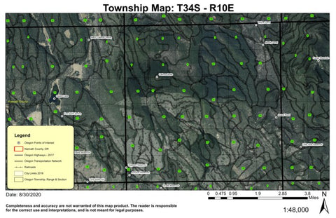 Calimus Butte T34S R10E Township Map Preview 1