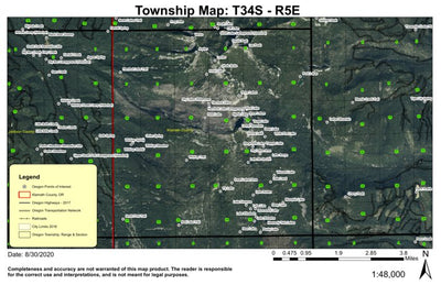 Luther Mountain T34S R5E Township Map Preview 1