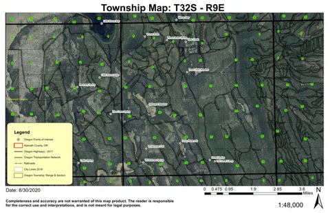 Yoss Creek T32S R9E Township Map Preview 1