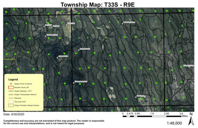 Little Applegate Butte T33S R9E Township Map Preview 1