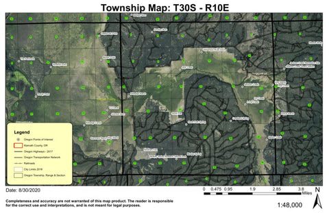 Bluejay Spring T30S R10E Township Map Preview 1