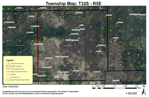 Red Blanket Falls T32S R5E Township Map Preview 1