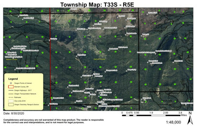 Maude Mountain T33S R5E Township Map Preview 1
