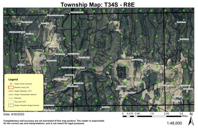 Braymill T34S R8E Township Map Preview 1