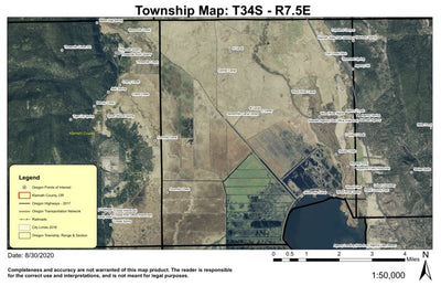 Agency Lake T34S R7.5E Township Map Preview 1