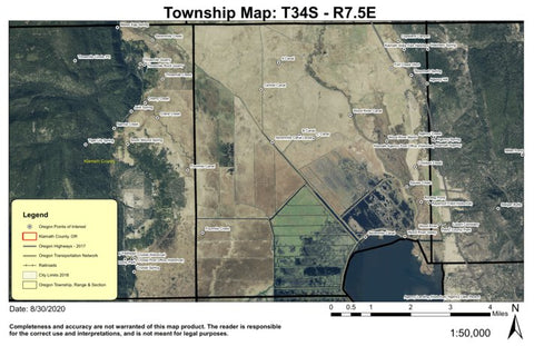 Agency Lake T34S R7.5E Township Map Preview 1