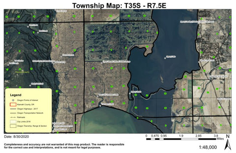 Agency Lake T35S R7.5E Township Map Preview 1