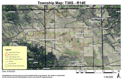 Bly T36S R14E Township Map Preview 1